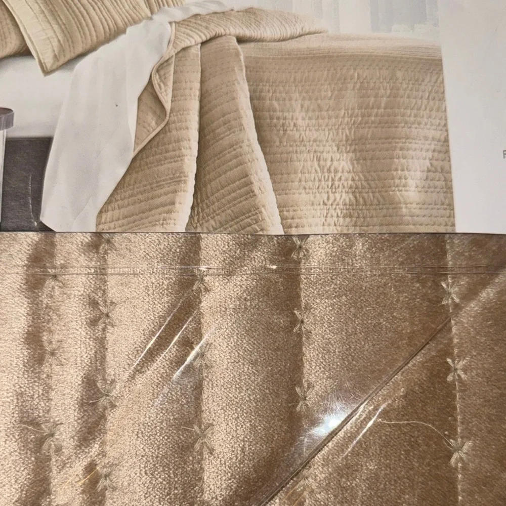 Hotel Collection Tan Quilted Bedding Set